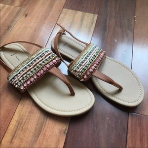 Beaded wide fit sandals